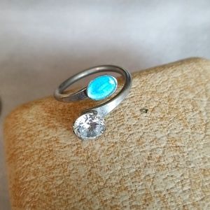 Religious Crossover ENAMEL & CZ ring